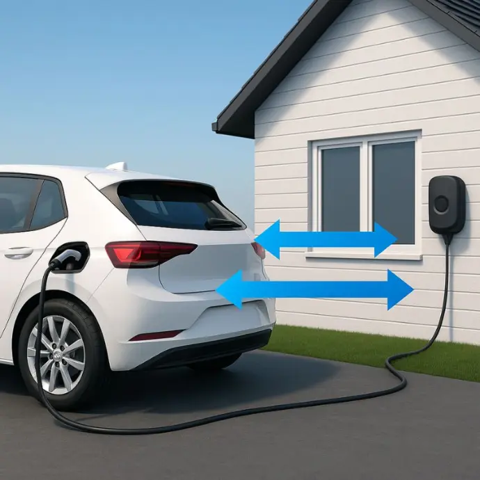 Véhicule électrique renvoyant du courant vers la maison Véhicule électrique renvoyant du courant vers la maison